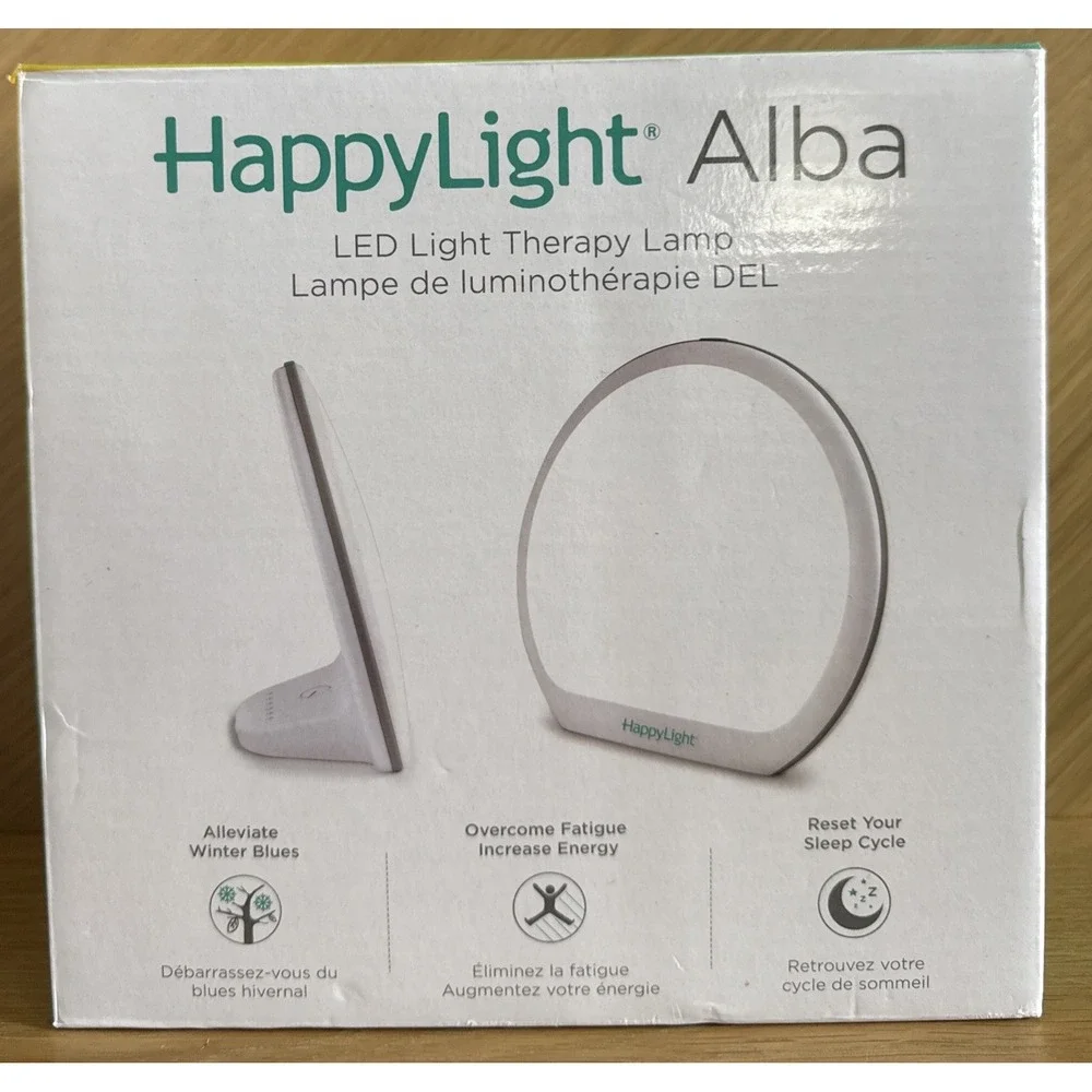 HappyLight Alba Round UV-Free LED Therapy Lamp 10,000 Lux White - Verilux